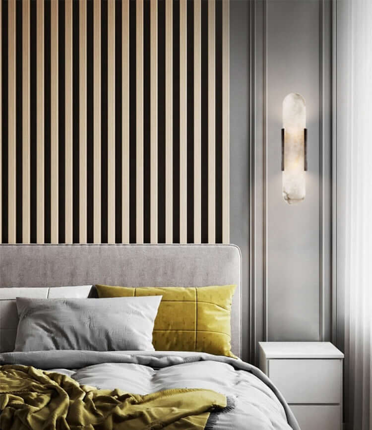 Modern Vägglampa - Alabaster & Metall