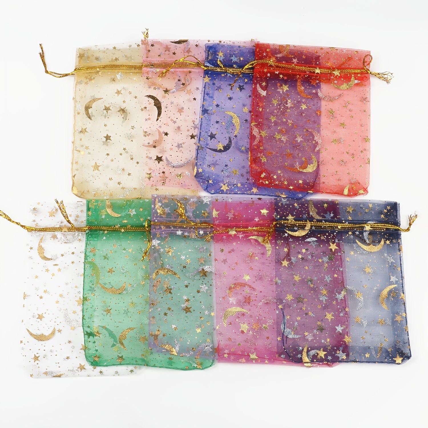 Elegant Organza Påse Set – Idealisk för Gåvor och Festdekorationer