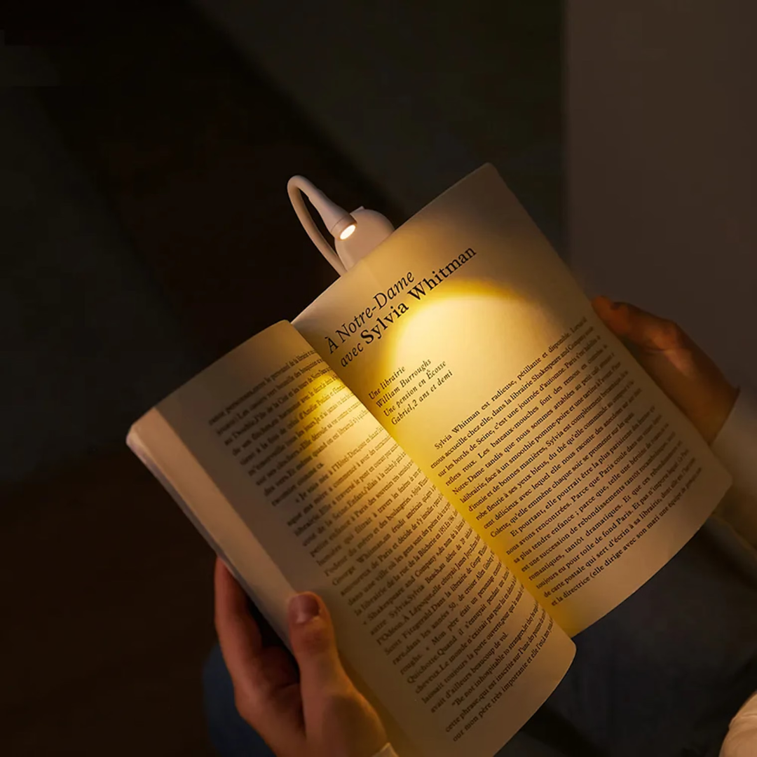 LumiBeam Clip-On Lampa | LED-boklampa med flera färger och flexibel arm Justerbar