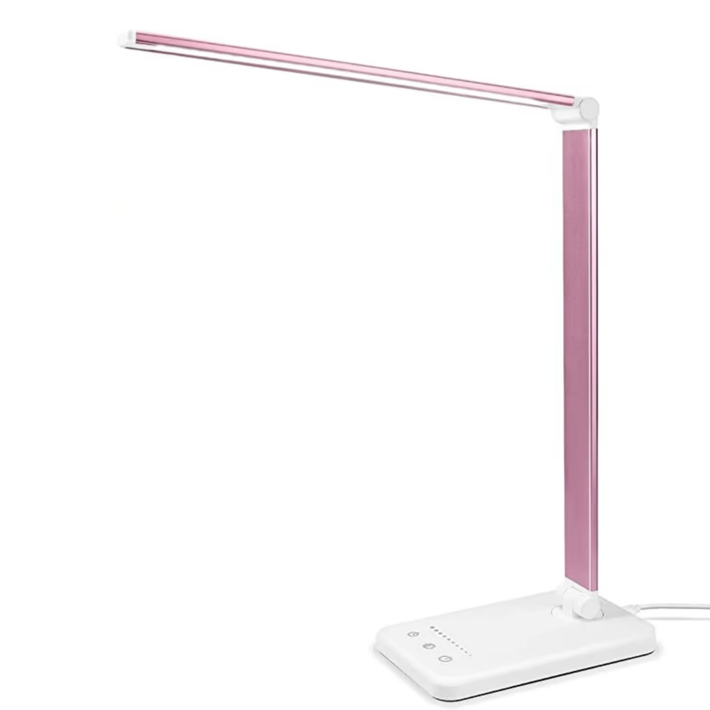 Modern justerbar LED-skrivbordslampa med USB-laddningsport - BrightEase