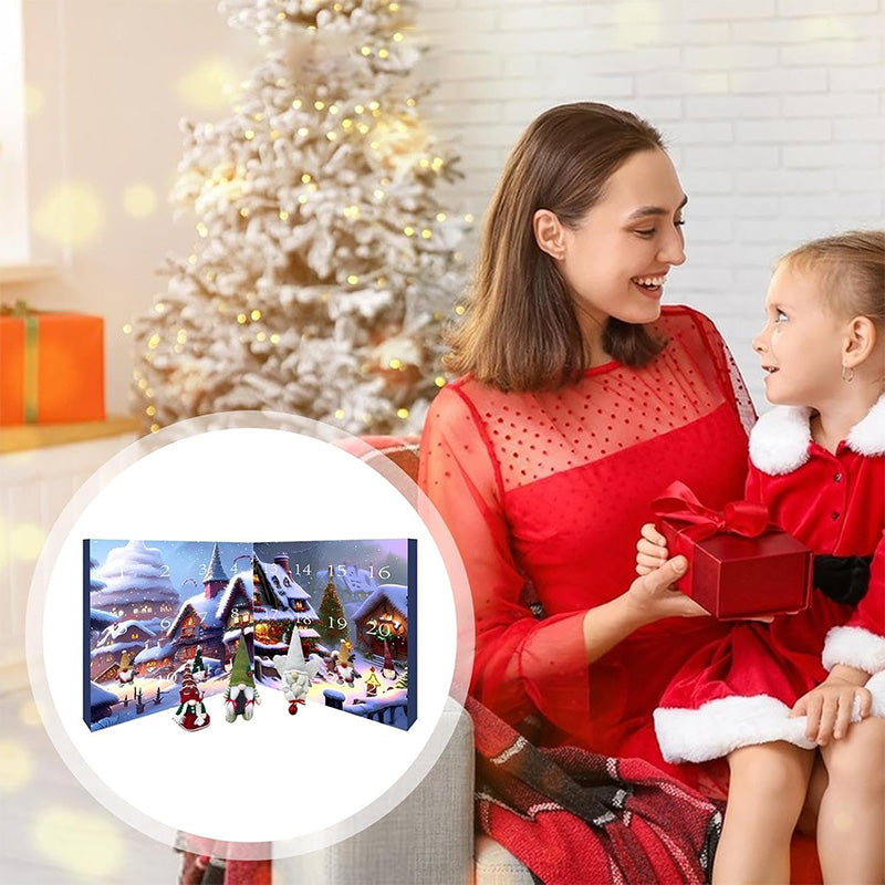 FestiviChic Tomte Nedräkningskalender | Premium Adventskalender för Högtidsdekoration