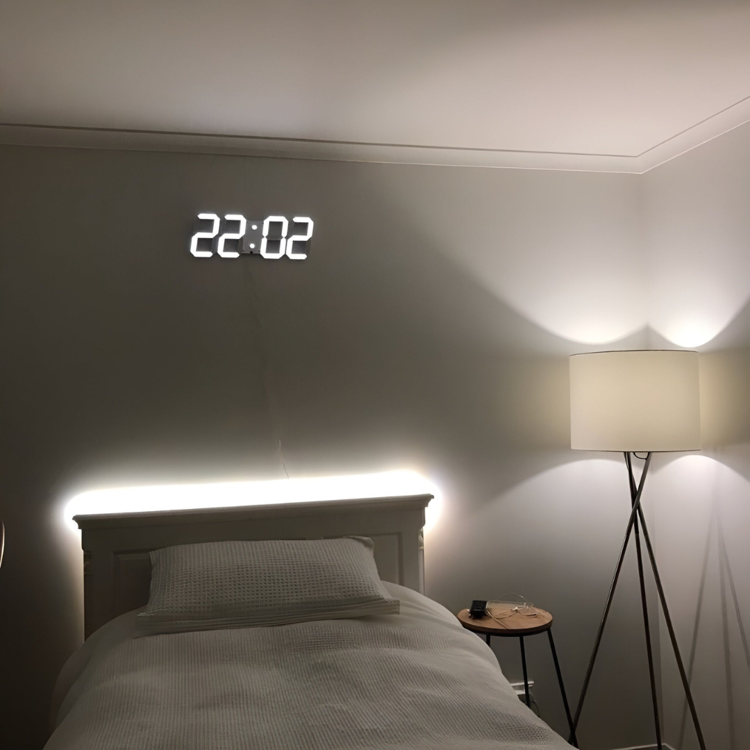 Futuristisk LED Väggklocka – Minimalistisk Design med Smart Tidsvisning