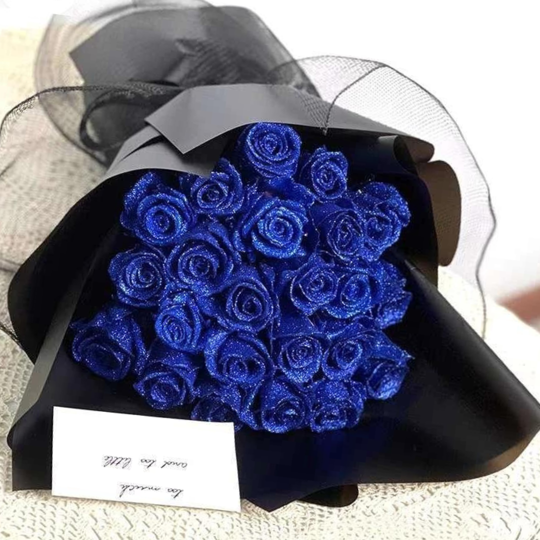 GleamPetal Glittrande Ros Set | Fantastiska 7 cm glittrande rosor i ett set med 30/50 stycken, perfekta för bröllop, födelsedagar och eleganta blomsterarrangemang.