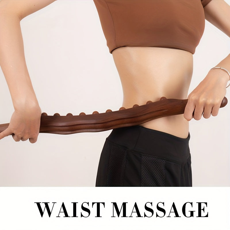 Trä Massagepinne med 31 Kulor – Djup Muskelavslappning