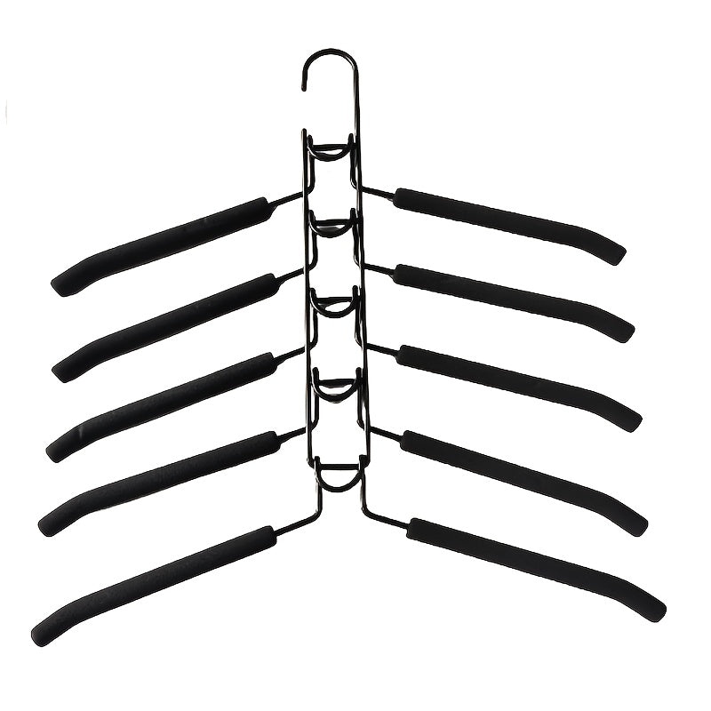 Multi-Layer Hanger Set – 5-i-1 Platsbesparande Organisatör med Halkfria Skumkuddar