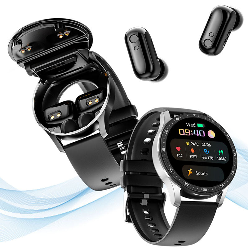 PrestigeTrack EchoWrist | Smartwatch med Bluetooth-hörlurar för fitness och hälsokontroll