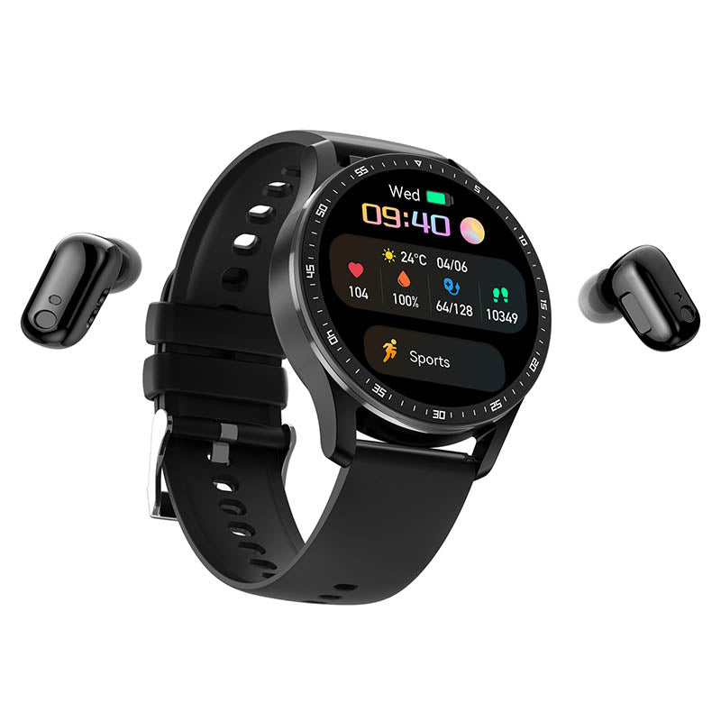 PrestigeTrack EchoWrist | Smartwatch med Bluetooth-hörlurar för fitness och hälsokontroll