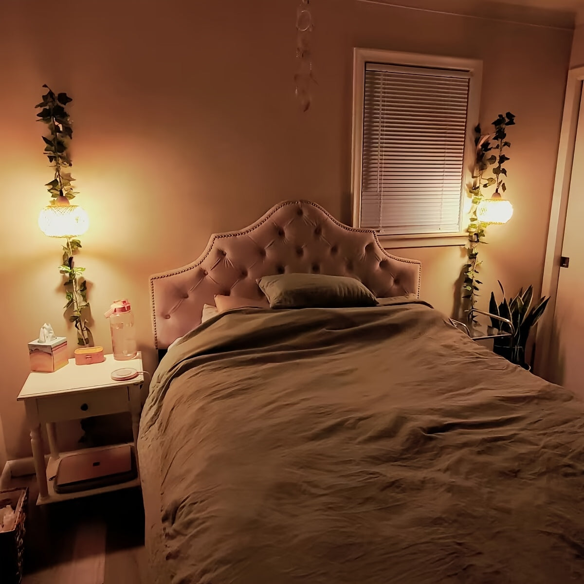 Rustik Bambu Vägglampa – Vävda Skugga med Kontakt Vintage Stil