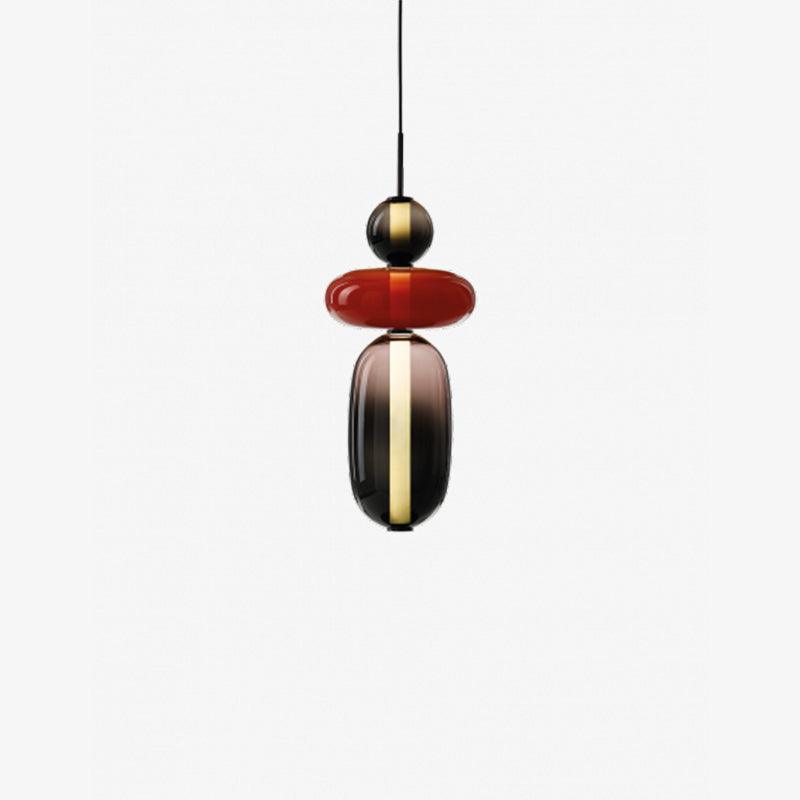 Modern Taklampa med Färgat Glas