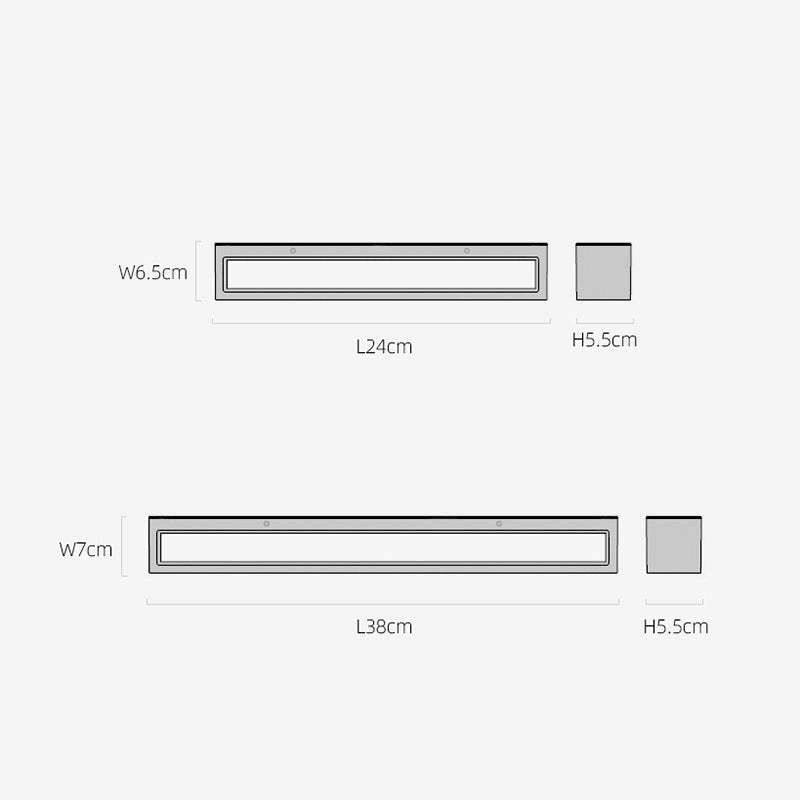 LED Utomhusvägglampa - Rättvinklig Design