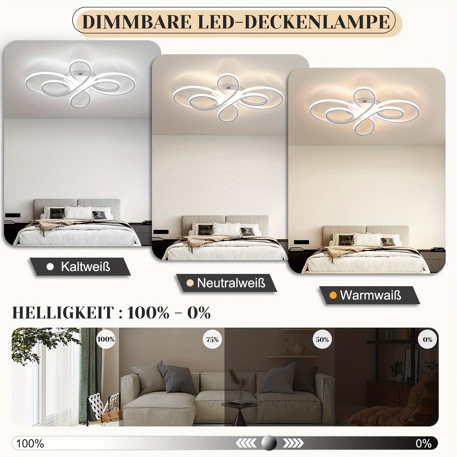 LED Taklampa 90W – Stor Diameter och Dimbar