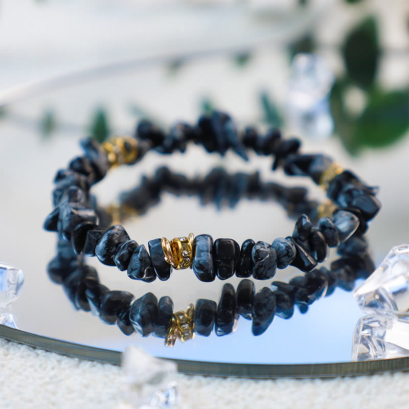 Stilren Armband Tillverkat av Naturliga Stenar och Kristallpärlor - Celine