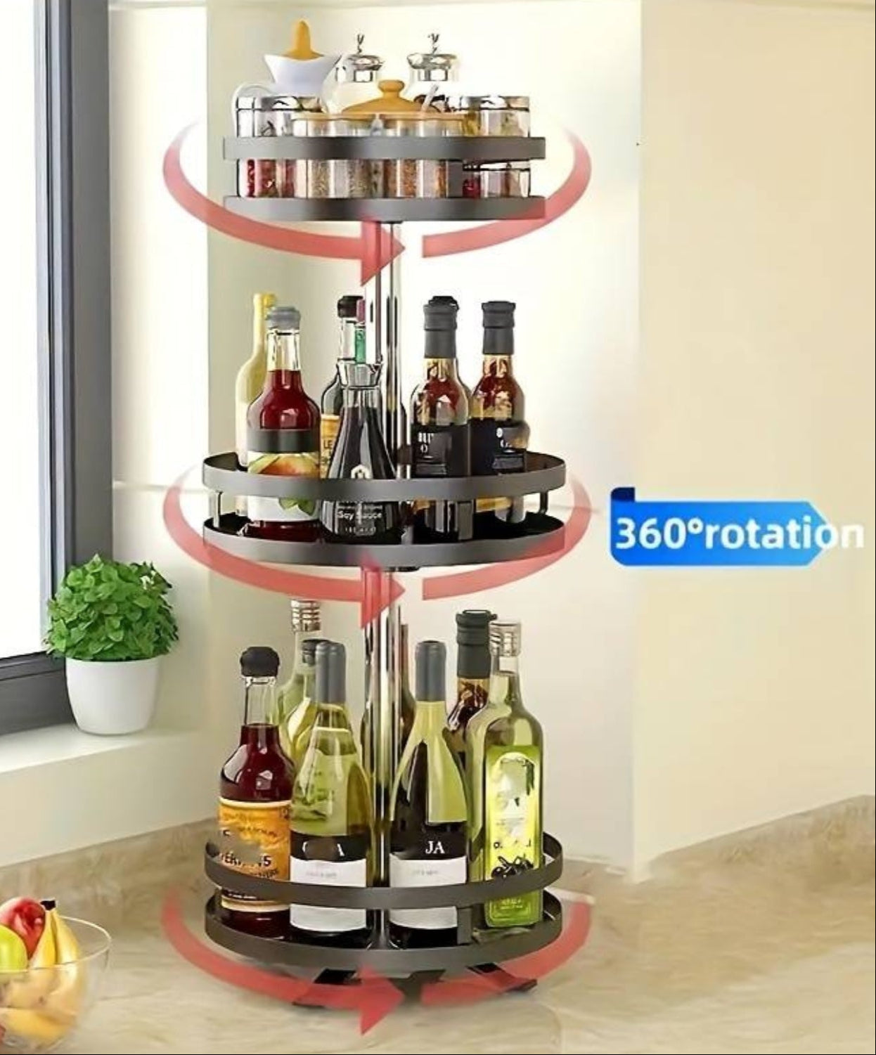 Rotationsbar Förvaringshylla - TwistRack 360°