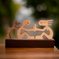 Aelix - Handgefertigte Holzstatue Hund & Besitzer