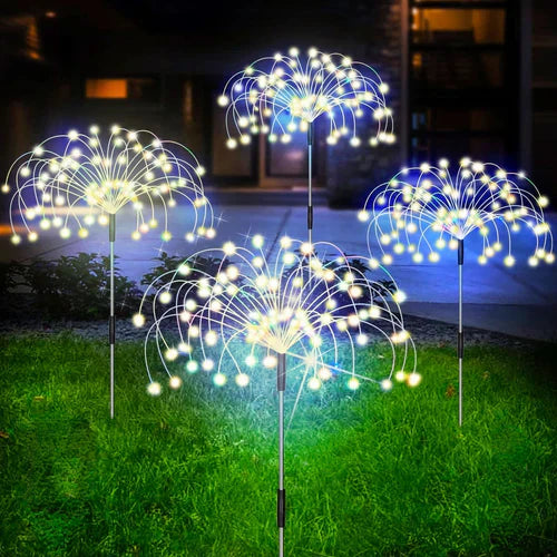 Vattentät Solcells Trädgårdslampa med Fyrverkerieffekt – SparkGlow