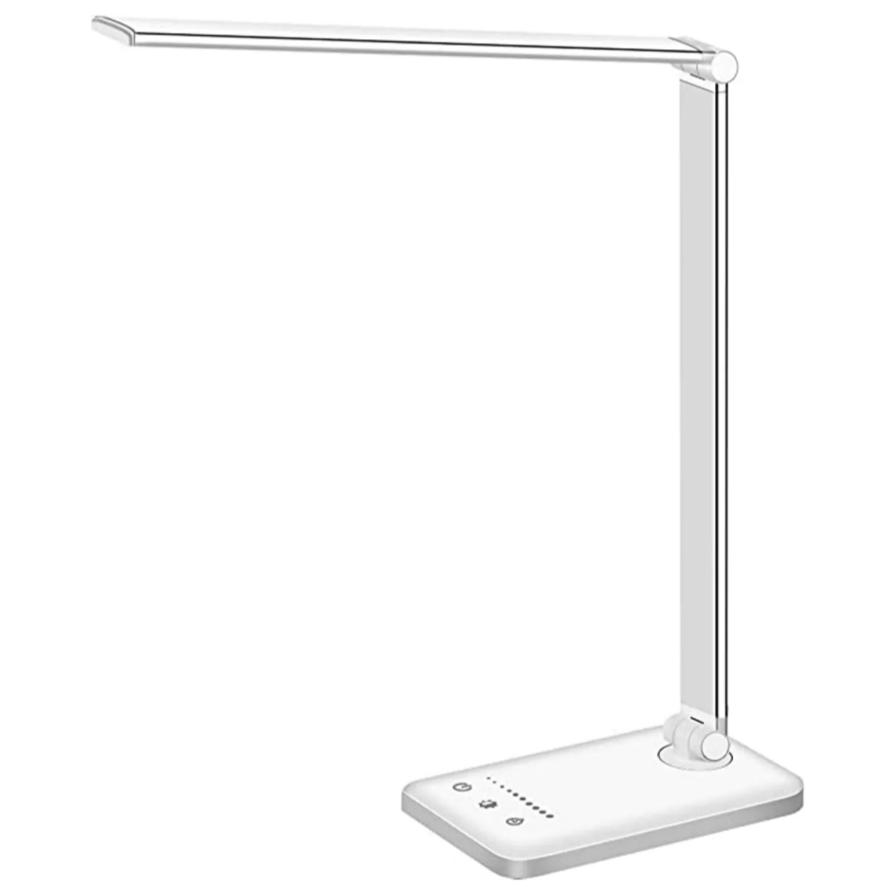 Modern justerbar LED-skrivbordslampa med USB-laddningsport - BrightEase