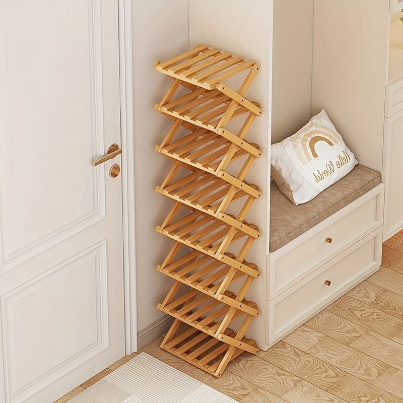 Smart Bamboo Shoe Rack – Kompakt och Praktisk för Entrén