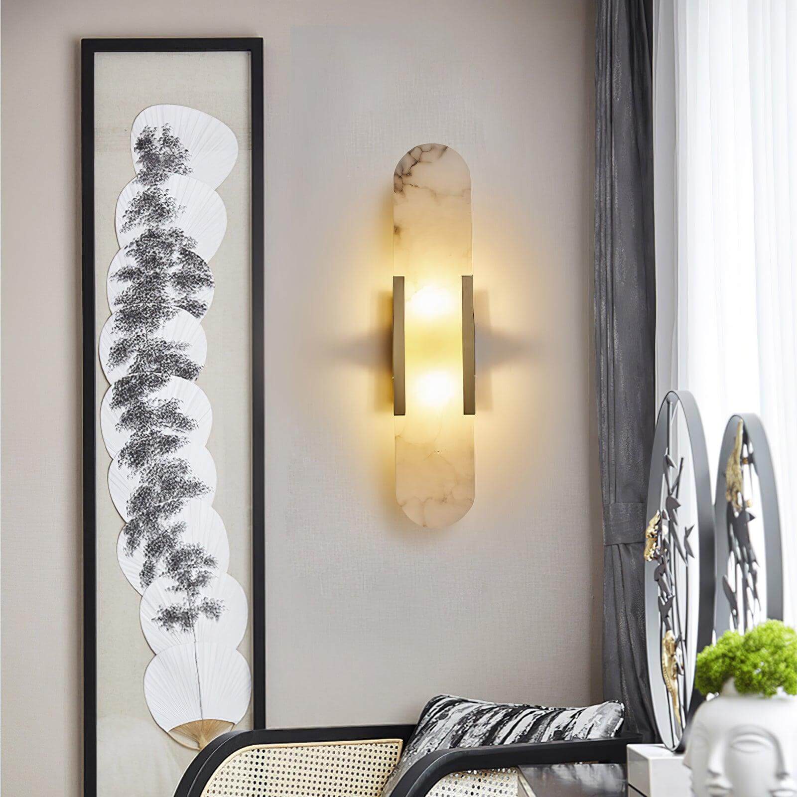 Modern Vägglampa - Alabaster & Metall