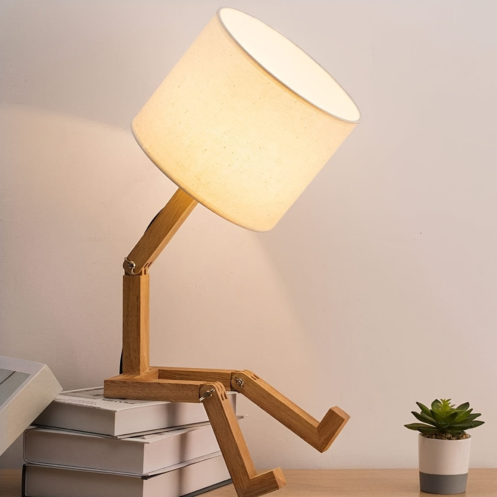 Modern Trä Bordslampa – Flexibel Design och Stämningsbelysning