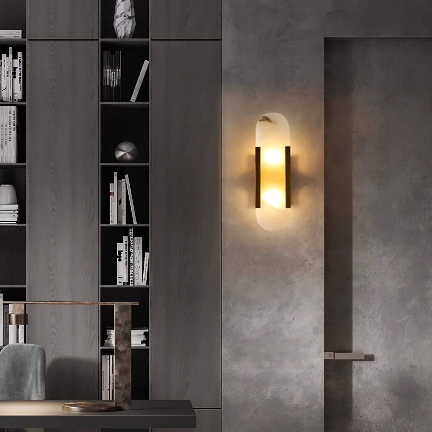 Modern Vägglampa - Alabaster & Metall