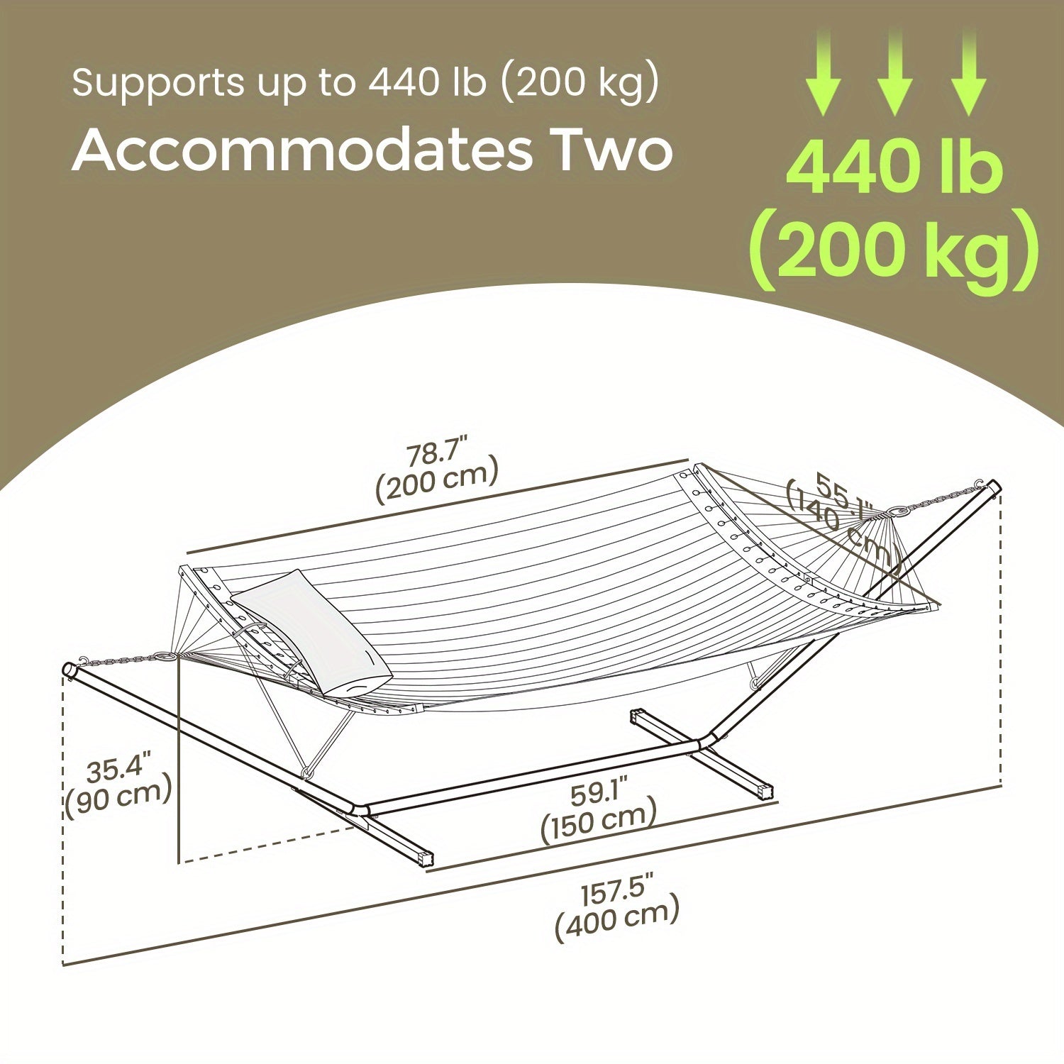 Padded Hammock with Stand – Bekväm bambuspreader och kudde