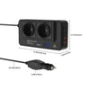 Kompakt 200W Bilomvandlare – Dubbeluttag & Fyrdubbel USB