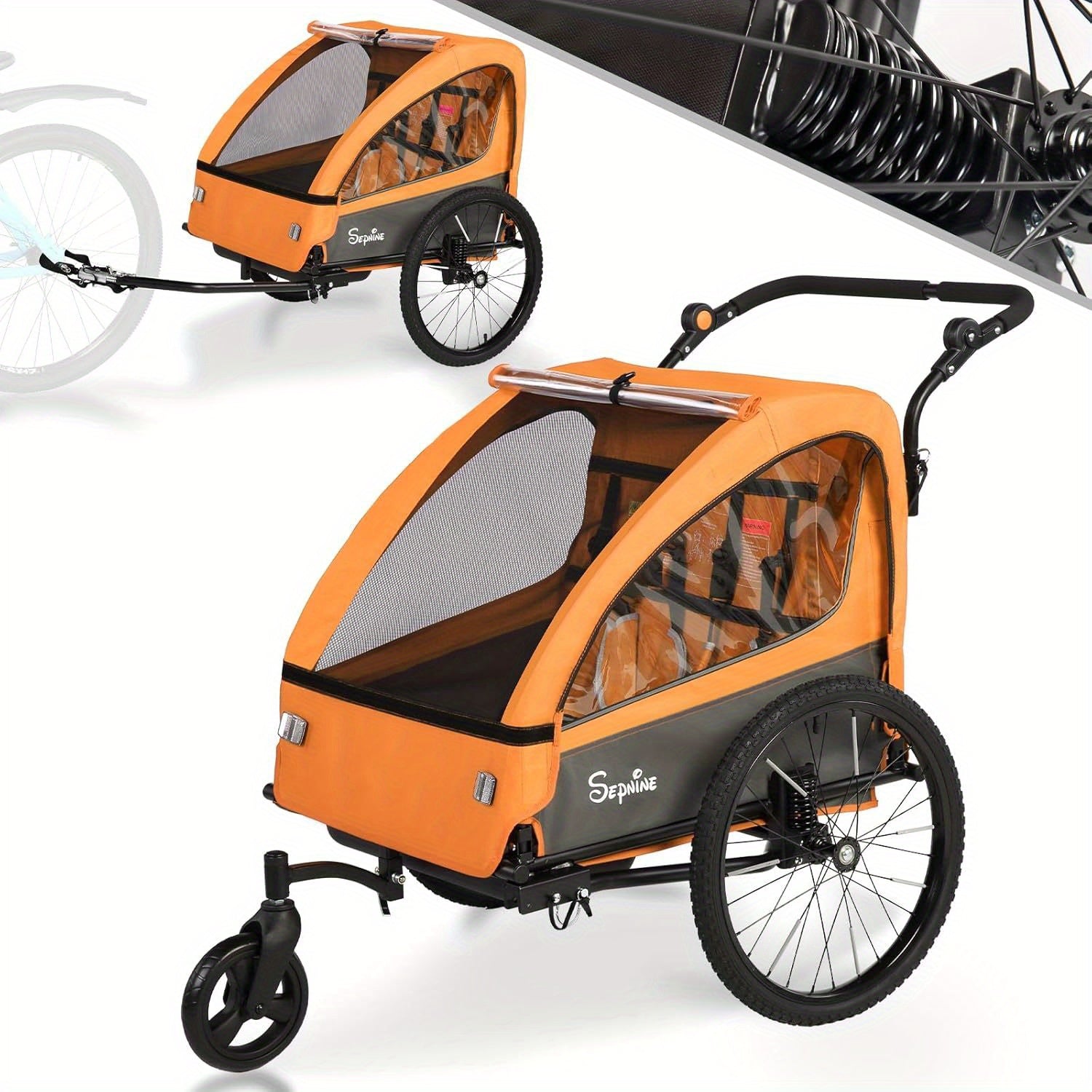 FlexiRide 2-i-1 Cykelvagn – Bekväm och Fällbar för Två Personer