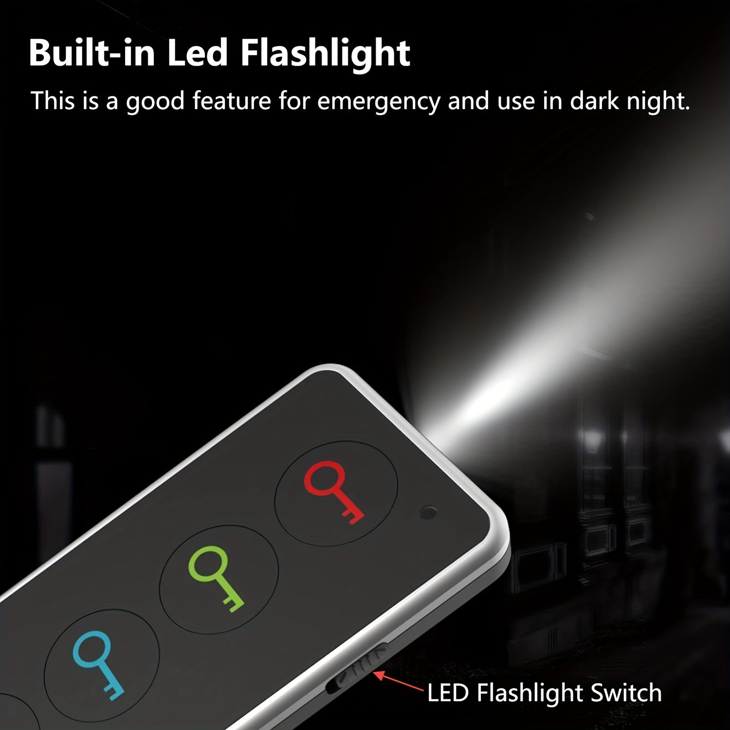 Nyckelfinnare med 4 mottagare – LED-lampa & bärbar design