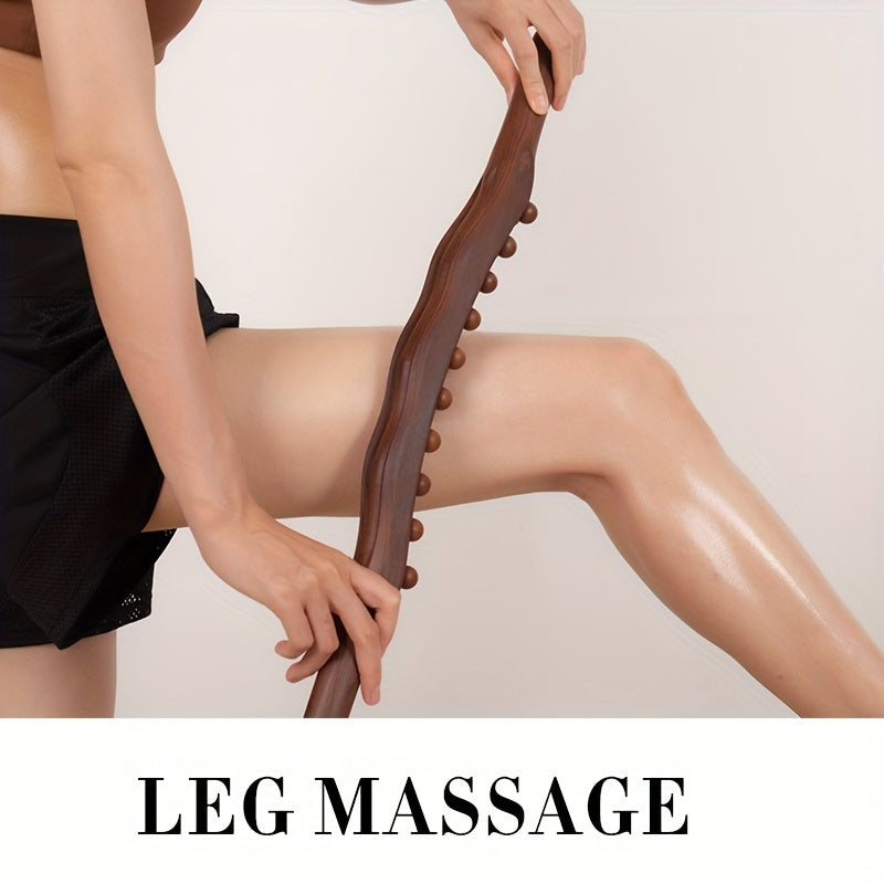 Trä Massagepinne med 31 Kulor – Djup Muskelavslappning