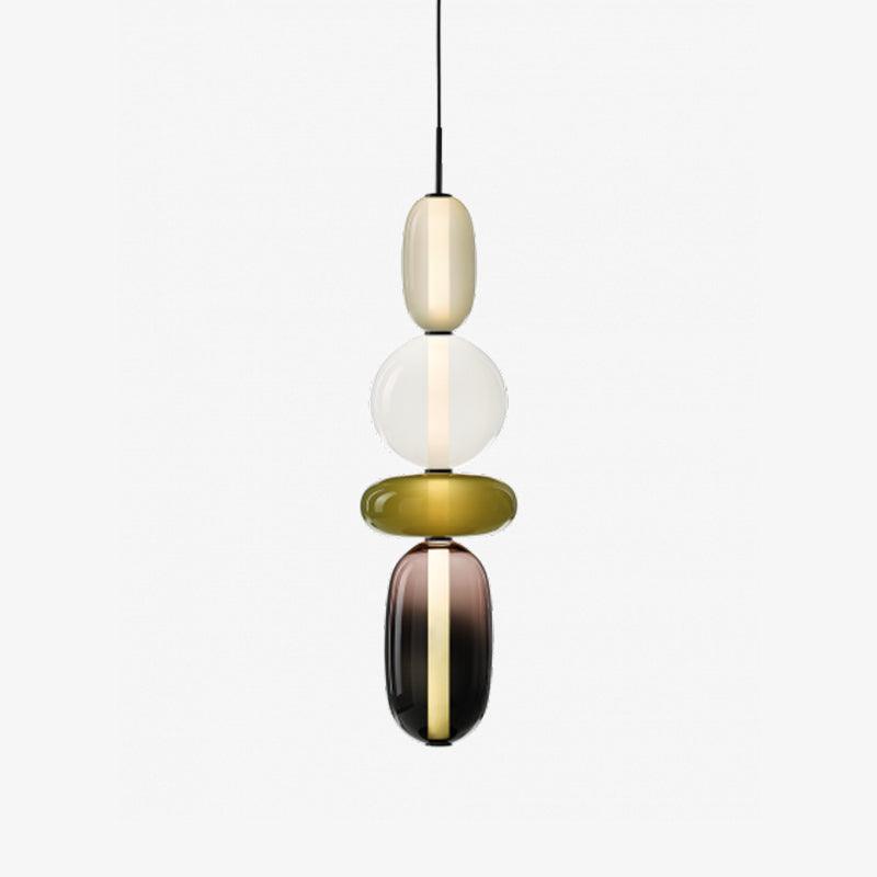 Modern Taklampa med Färgat Glas