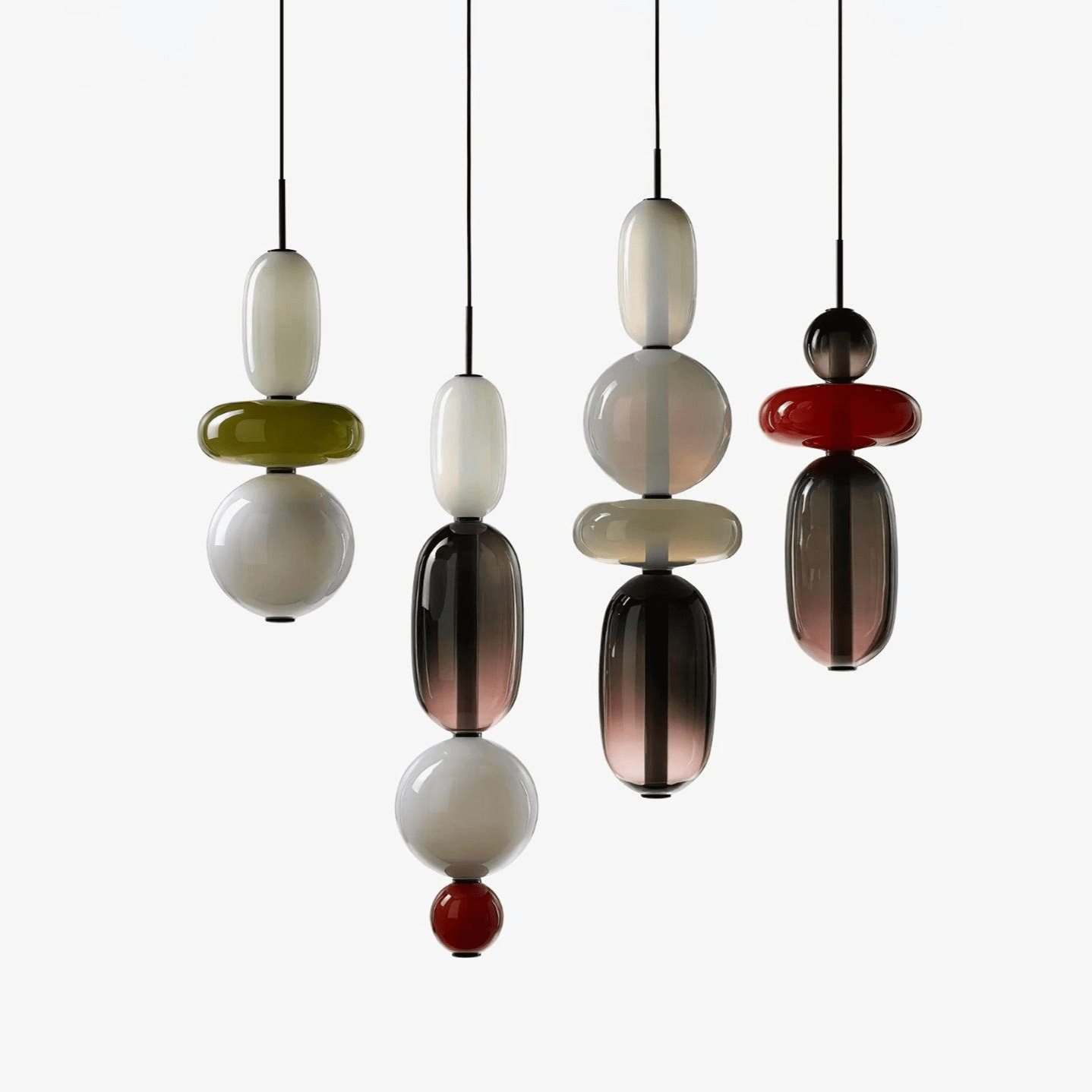 Modern Taklampa med Färgat Glas