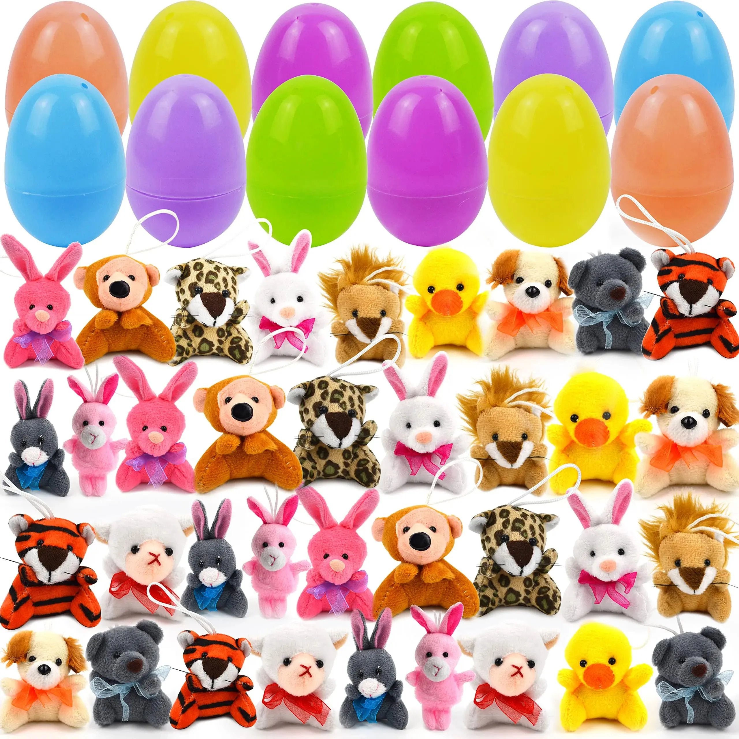 Plush Easter Eggs with Mini Animals for Children – 12 Delars Överraskningsägg Set