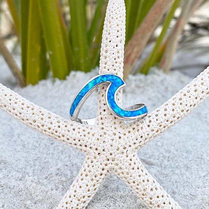 Ocean Waves Ring i Opal och Silver – Livia