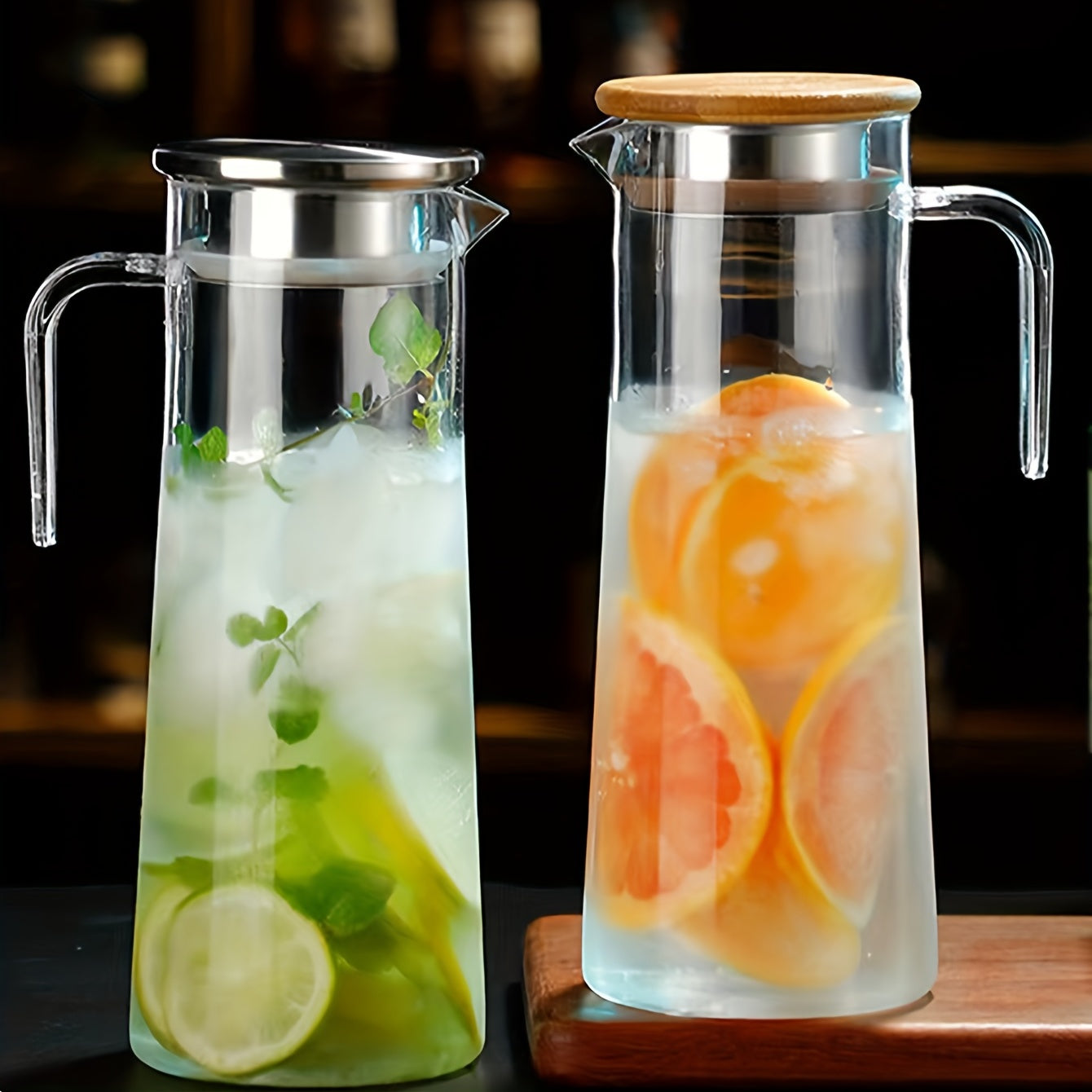 Glasvattenkanna med Lock – Idealisk för Juice, Bubble Tea och Uppfriskande Sommardrycker