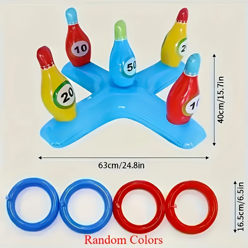 Uppblåsbar Vatten Bowling Set – Roligt Poolspel för Alla