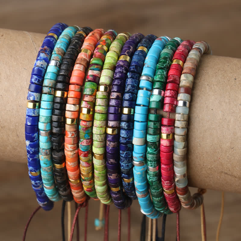 Flätad Armband med 2.4 mm Naturstenpärlor – Seraphina