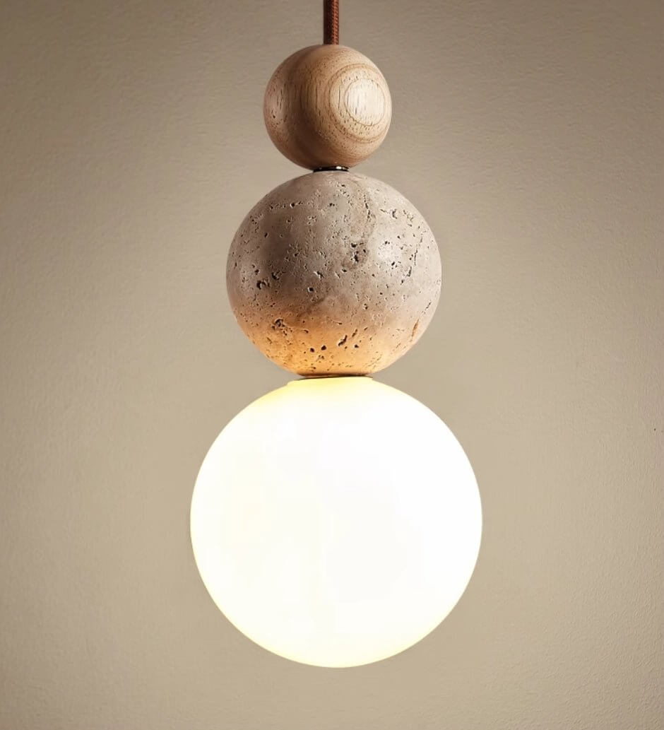 Modern Hänglampa i Travertin - Enkelt Design
