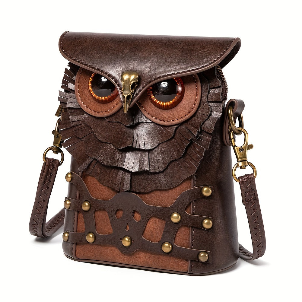 Steampunk Uggla Mini Axelväska – Stilig och Funktionell