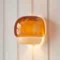 Sanae Modern Färgglad Glas Skärm Vägglampa