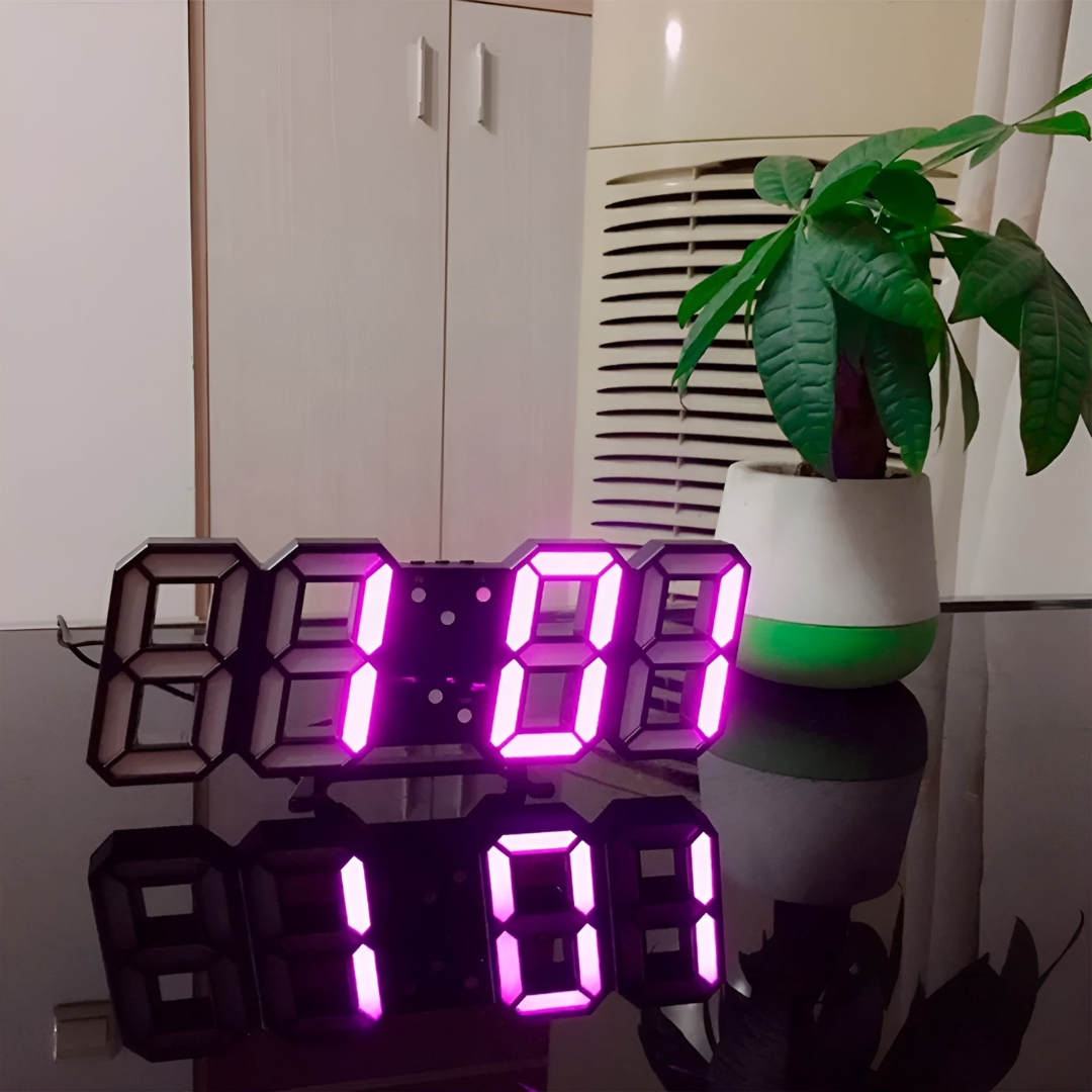 Futuristisk LED Väggklocka – Minimalistisk Design med Smart Tidsvisning