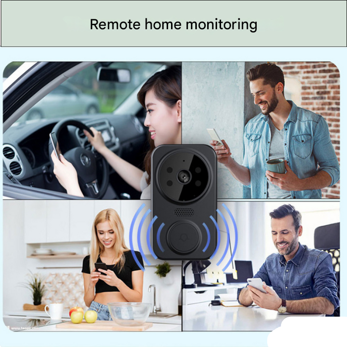 Svart Smart Wi-Fi Dörrklocka med Kamera – Noctiq