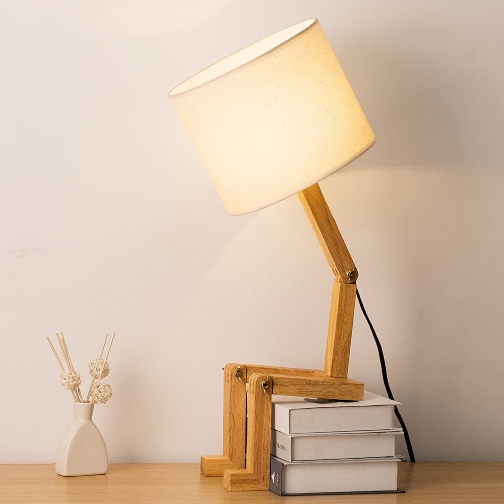 Modern Trä Bordslampa – Flexibel Design och Stämningsbelysning