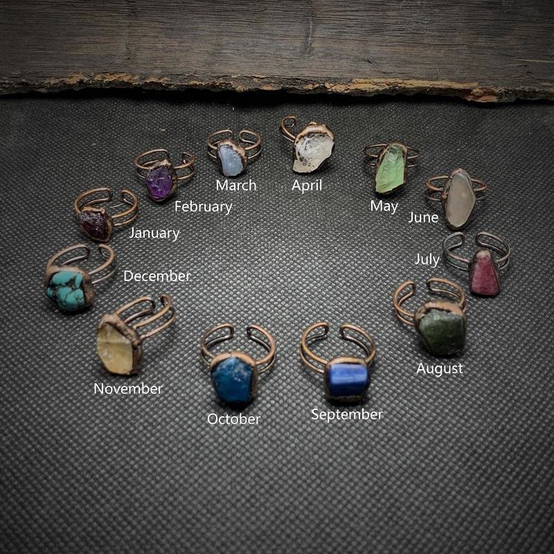 Naturlig råsten födelse ring – Selina