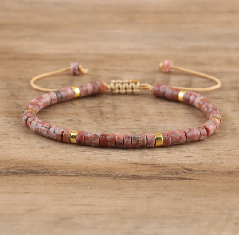 Flätad Armband med 2.4 mm Naturstenpärlor – Seraphina