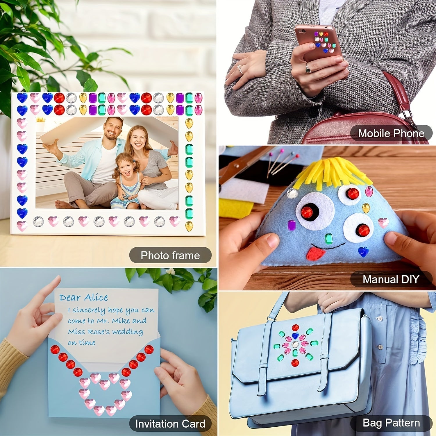 Dekorativa Akrylgem Set – Perfekt för Fester och DIY-projekt