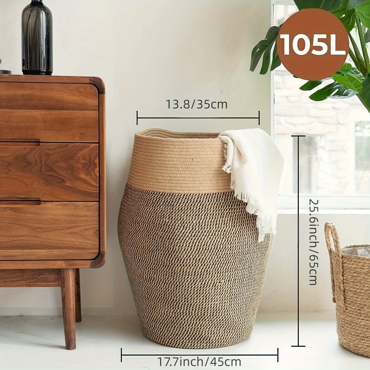 Stor Vevad Korg för Tvätt – Praktisk och Elegant för Alla Tvättstugor