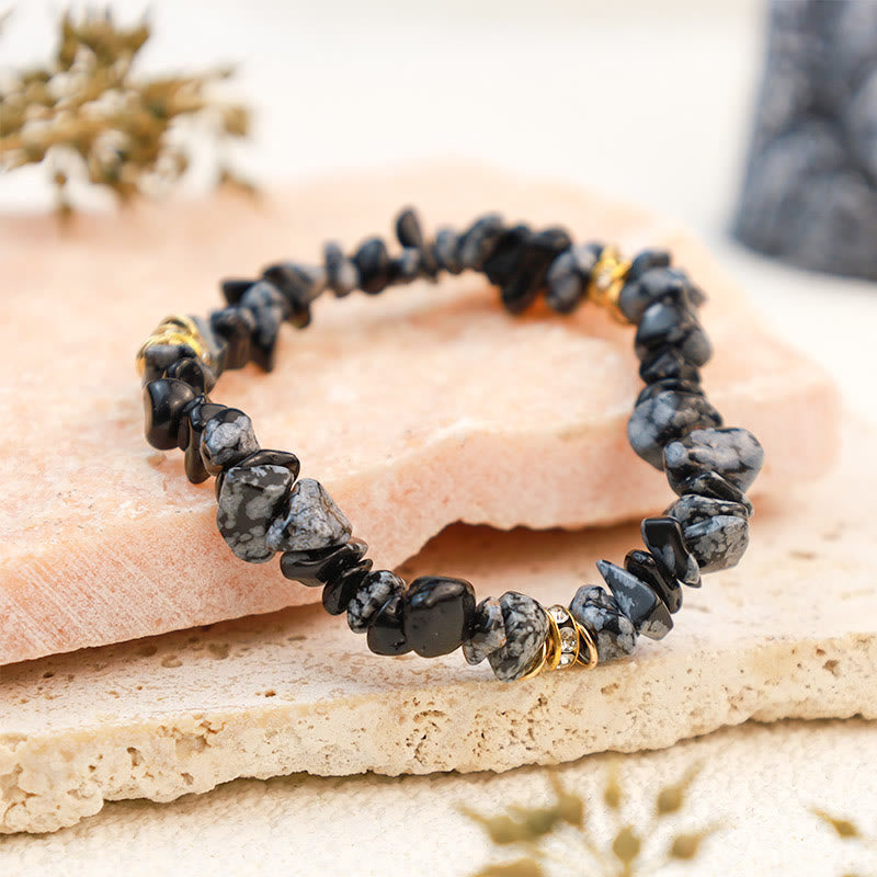 Stilren Armband Tillverkat av Naturliga Stenar och Kristallpärlor - Celine