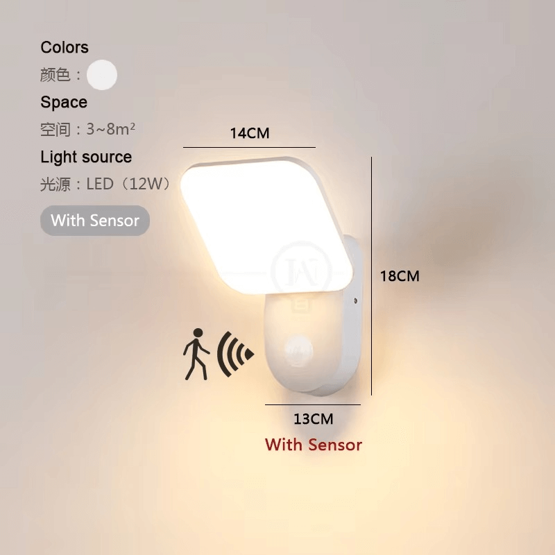 Smart LED Vägglampa med Rörelsesensor