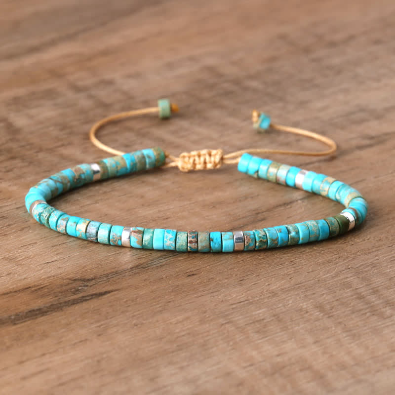 Flätad Armband med 2.4 mm Naturstenpärlor – Seraphina