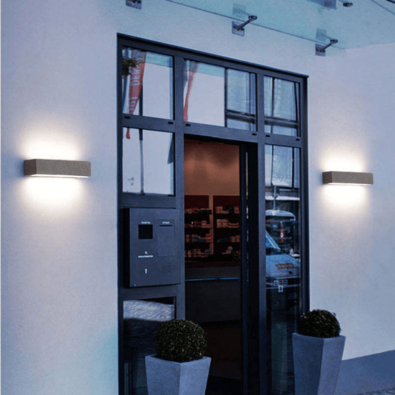 LED Utomhusvägglampa - Rättvinklig Design